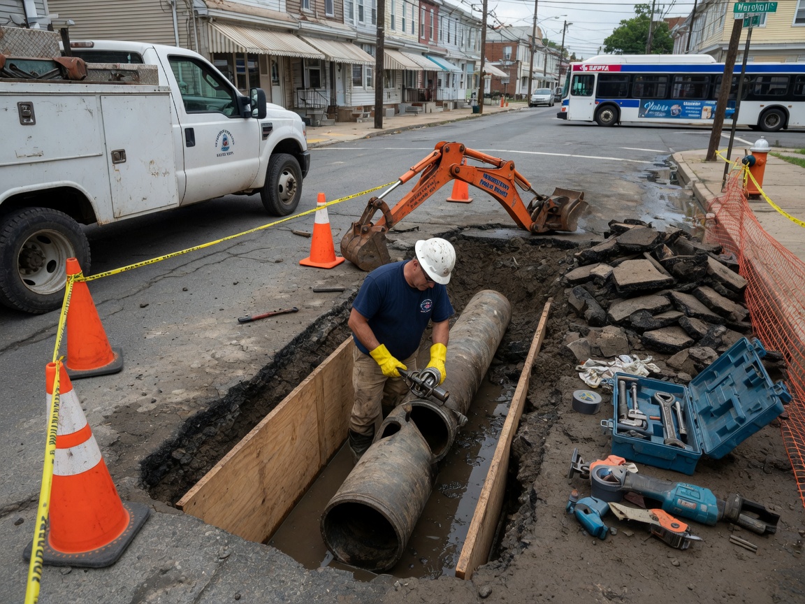 Burst Pipe Repair in Penn Square Village